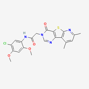 molecular formula C21H19ClN4O4S B2570390 N-(5-氯-2,4-二甲氧基苯基)-2-(7,9-二甲基-4-氧代吡啶并[3',2':4,5]噻吩并[3,2-d]嘧啶-3(4H)-基)乙酰胺 CAS No. 946323-87-1