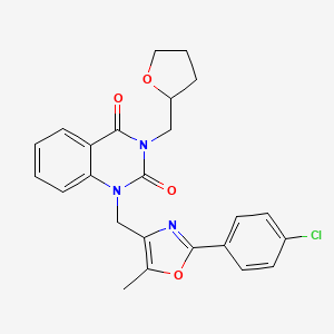 B2570394 1-((2-(4-chlorophenyl)-5-methyloxazol-4-yl)methyl)-3-((tetrahydrofuran-2-yl)methyl)quinazoline-2,4(1H,3H)-dione CAS No. 1019152-67-0