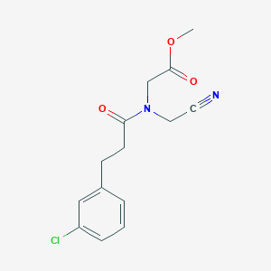 molecular formula C14H15ClN2O3 B2570409 2-[3-(3-氯苯基)丙酰-(氰基甲基)氨基]乙酸甲酯 CAS No. 1385365-58-1