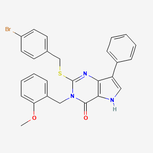 molecular formula C27H22BrN3O2S B2570418 2-((4-bromobenzyl)thio)-3-(2-methoxybenzyl)-7-phenyl-3H-pyrrolo[3,2-d]pyrimidin-4(5H)-one CAS No. 2034582-81-3