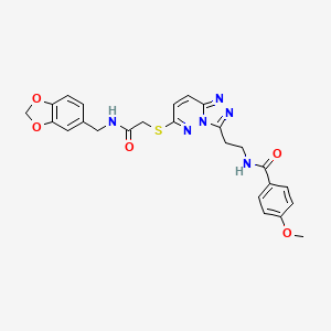 N-(2-(6-((2-((benzo[d][1,3]dioxol-5-ylmethyl)amino)-2-oxoethyl)thio)-[1,2,4]triazolo[4,3-b]pyridazin-3-yl)ethyl)-4-methoxybenzamide