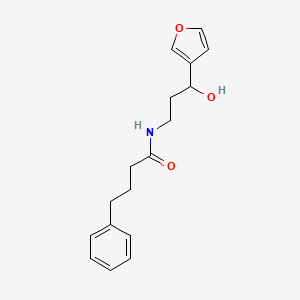 molecular formula C17H21NO3 B2570425 N-(3-(furan-3-yl)-3-hydroxypropyl)-4-phenylbutanamide CAS No. 1428350-68-8