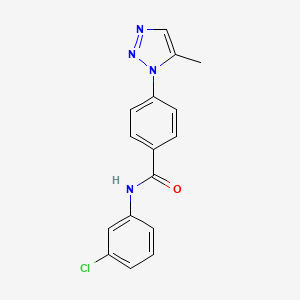 molecular formula C16H13ClN4O B2570430 N-(3-氯苯基)-4-(5-甲基-1H-1,2,3-三唑-1-基)苯甲酰胺 CAS No. 915884-83-2