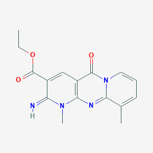 Ethyl 2-imino-1,10-dimethyl-5-oxo-1,6-dihydropyridino[2,3-d]pyridino[1,2-a]pyr imidine-3-carboxylate