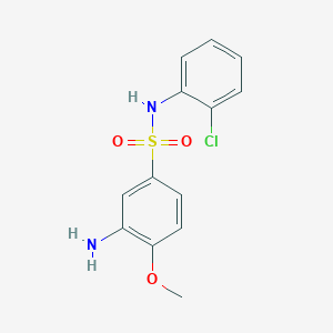 molecular formula C13H13ClN2O3S B2570434 3-氨基-N-(2-氯苯基)-4-甲氧基苯-1-磺酰胺 CAS No. 379729-13-2