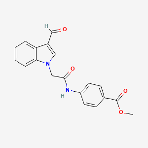 B2570444 methyl 4-{[(3-formyl-1H-indol-1-yl)acetyl]amino}benzoate CAS No. 592546-51-5