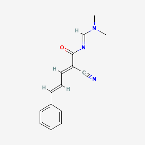 B2570445 2-cyano-N-[(dimethylamino)methylene]-5-phenyl-2,4-pentadienamide CAS No. 303995-06-4