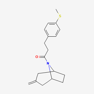 molecular formula C18H23NOS B2570458 1-((1R,5S)-3-亚甲基-8-氮杂双环[3.2.1]辛-8-基)-3-(4-(甲硫基)苯基)丙-1-酮 CAS No. 2309773-61-1