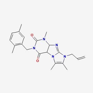 molecular formula C22H25N5O2 B2570474 3-[(2,5-dimethylphenyl)methyl]-1,6,7-trimethyl-8-(prop-2-en-1-yl)-1H,2H,3H,4H,8H-imidazo[1,2-g]purine-2,4-dione CAS No. 878720-38-8