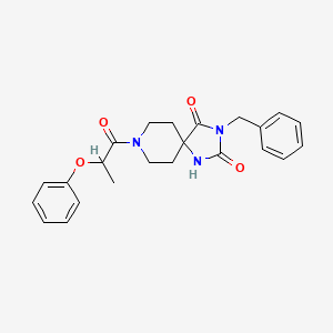 molecular formula C23H25N3O4 B2570481 3-苄基-8-(2-苯氧基丙酰)-1,3,8-三氮杂螺[4.5]癸烷-2,4-二酮 CAS No. 1021261-43-7