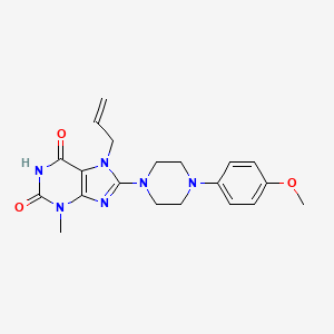 molecular formula C20H24N6O3 B2570482 7-allyl-8-(4-(4-methoxyphenyl)piperazin-1-yl)-3-methyl-1H-purine-2,6(3H,7H)-dione CAS No. 442864-48-4