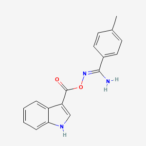 molecular formula C17H15N3O2 B2570486 N'-[(1H-吲哚-3-羰基)氧基]-4-甲基苯甲酰亚胺酰胺 CAS No. 1993648-26-2