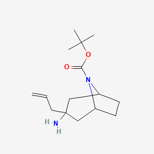 molecular formula C15H26N2O2 B2570504 tert-Butyl 3-allyl-3-amino-8-azabicyclo[3.2.1]octane-8-carboxylate CAS No. 2241139-84-2