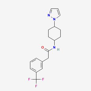 molecular formula C18H20F3N3O B2570505 N-[4-(1H-吡唑-1-基)环己基]-2-[3-(三氟甲基)苯基]乙酰胺 CAS No. 2097868-67-0