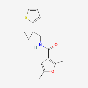 2,5-dimethyl-N-((1-(thiophen-2-yl)cyclopropyl)methyl)furan-3-carboxamide