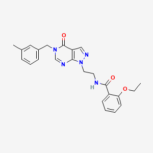 molecular formula C24H25N5O3 B2570507 2-ethoxy-N-(2-(5-(3-methylbenzyl)-4-oxo-4,5-dihydro-1H-pyrazolo[3,4-d]pyrimidin-1-yl)ethyl)benzamide CAS No. 922087-57-8