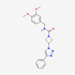 molecular formula C21H23N5O3 B2570514 N-(3,4-dimethoxybenzyl)-3-(4-phenyl-1H-1,2,3-triazol-1-yl)azetidine-1-carboxamide CAS No. 1903647-94-8