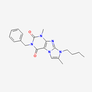 molecular formula C20H23N5O2 B2570517 3-benzyl-8-butyl-1,7-dimethyl-1H-imidazo[2,1-f]purine-2,4(3H,8H)-dione CAS No. 887463-78-7
