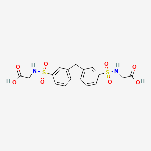 molecular formula C17H16N2O8S2 B2570522 [7-(Carboxymethyl-sulfamoyl)-9H-fluorene-2-sulfonylamino]-acetic acid CAS No. 303059-37-2
