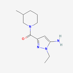 molecular formula C12H20N4O B2570524 1-ethyl-3-[(3-methylpiperidin-1-yl)carbonyl]-1H-pyrazol-5-amine CAS No. 1856100-77-0