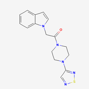 molecular formula C16H17N5OS B2570528 1-(4-(1,2,5-thiadiazol-3-yl)piperazin-1-yl)-2-(1H-indol-1-yl)ethan-1-one CAS No. 2319640-75-8