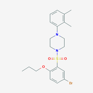 molecular formula C21H27BrN2O3S B2570536 1-(5-Bromo-2-propoxybenzenesulfonyl)-4-(2,3-dimethylphenyl)piperazine CAS No. 1216631-77-4