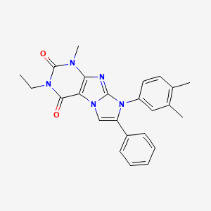 molecular formula C24H23N5O2 B2570538 6-(3,4-Dimethylphenyl)-2-ethyl-4-methyl-7-phenylpurino[7,8-a]imidazole-1,3-dione CAS No. 896293-59-7
