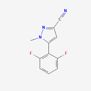 molecular formula C11H7F2N3 B2570542 5-(2,6-difluorophenyl)-1-methyl-1H-pyrazole-3-carbonitrile CAS No. 1361019-09-1