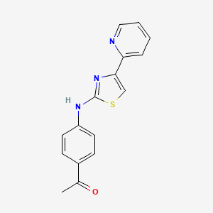 molecular formula C16H13N3OS B2570562 1-[4-[(4-吡啶-2-基-1,3-噻唑-2-基)氨基]苯基]乙酮 CAS No. 797776-17-1