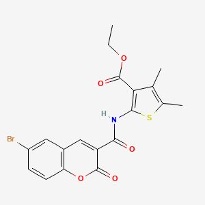 molecular formula C19H16BrNO5S B2570563 Ethyl 2-[(6-bromo-2-oxochromene-3-carbonyl)amino]-4,5-dimethylthiophene-3-carboxylate CAS No. 448239-12-1