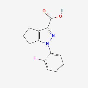 molecular formula C13H11FN2O2 B2570566 1-(2-fluorophenyl)-1H,4H,5H,6H-cyclopenta[c]pyrazole-3-carboxylic acid CAS No. 926261-73-6