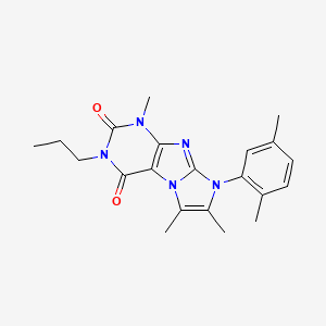 molecular formula C21H25N5O2 B2570568 6-(2,5-二甲基苯基)-4,7,8-三甲基-2-丙基嘌呤[7,8-a]咪唑-1,3-二酮 CAS No. 904372-40-3