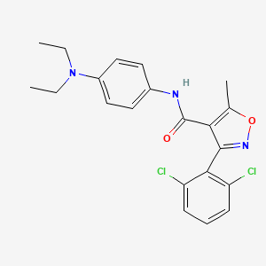 molecular formula C21H21Cl2N3O2 B2570571 3-(2,6-二氯苯基)-N-[4-(二乙氨基)苯基]-5-甲基-1,2-恶唑-4-甲酰胺 CAS No. 543686-34-6