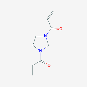 molecular formula C9H14N2O2 B2570575 1-(3-Prop-2-enoylimidazolidin-1-yl)propan-1-one CAS No. 2190141-21-8