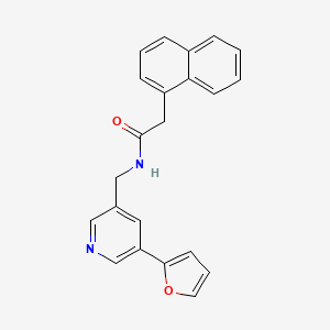 molecular formula C22H18N2O2 B2570588 N-((5-(呋喃-2-基)吡啶-3-基)甲基)-2-(萘-1-基)乙酰胺 CAS No. 2034519-06-5