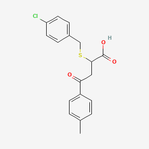 molecular formula C18H17ClO3S B2570603 2-[(4-氯苄基)硫代基]-4-(4-甲基苯基)-4-氧代丁酸 CAS No. 301193-81-7