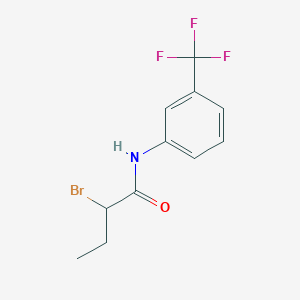 molecular formula C11H11BrF3NO B2570606 2-ブロモ-N-[3-(トリフルオロメチル)フェニル]ブタンアミド CAS No. 3795-33-3