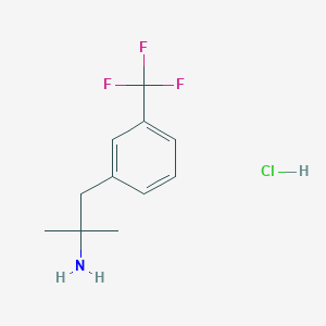 molecular formula C11H15ClF3N B2570607 2-Methyl-1-[3-(trifluoromethyl)phenyl]propan-2-amine hydrochloride CAS No. 1645-10-9