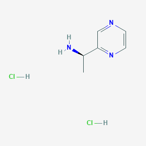 molecular formula C6H11Cl2N3 B2570611 (1R)-1-(吡嗪-2-基)乙胺二盐酸盐 CAS No. 1955474-33-5