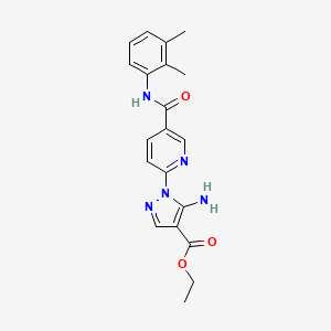 molecular formula C20H21N5O3 B2570613 5-氨基-1-(5-((2,3-二甲苯基)氨基羰基)吡啶-2-基)-1H-吡唑-4-甲酸乙酯 CAS No. 1171607-36-5