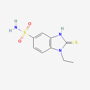 molecular formula C9H11N3O2S2 B2570617 1-乙基-2-硫代-1H-1,3-苯并二唑-5-磺酰胺 CAS No. 795291-33-7