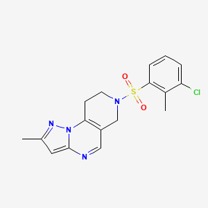 molecular formula C17H17ClN4O2S B2570622 11-(3-氯-2-甲基苯基)磺酰基-4-甲基-2,3,7,11-四氮杂三环[7.4.0.02,6]十三-1(9),3,5,7-四烯 CAS No. 1798040-77-3