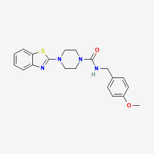molecular formula C20H22N4O2S B2570624 4-(benzo[d]thiazol-2-yl)-N-(4-methoxybenzyl)piperazine-1-carboxamide CAS No. 1203071-78-6