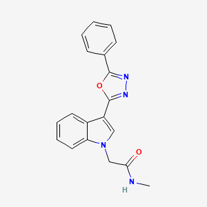 molecular formula C19H16N4O2 B2570627 N-methyl-2-(3-(5-phenyl-1,3,4-oxadiazol-2-yl)-1H-indol-1-yl)acetamide CAS No. 1021106-32-0
