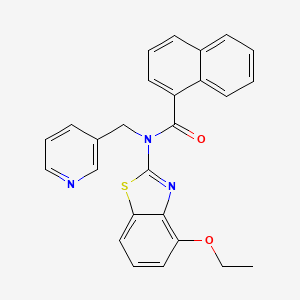 molecular formula C26H21N3O2S B2570632 N-(4-ethoxybenzo[d]thiazol-2-yl)-N-(pyridin-3-ylmethyl)-1-naphthamide CAS No. 922574-55-8