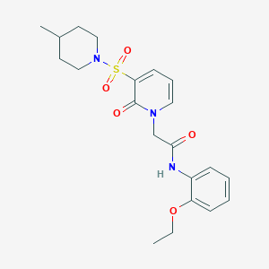 molecular formula C21H27N3O5S B2570639 N-(2-ethoxyphenyl)-2-(3-((4-methylpiperidin-1-yl)sulfonyl)-2-oxopyridin-1(2H)-yl)acetamide CAS No. 1251694-67-3