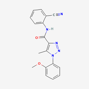 molecular formula C18H15N5O2 B2570643 N-(2-氰基苯基)-1-(2-甲氧基苯基)-5-甲基-1H-1,2,3-三唑-4-甲酰胺 CAS No. 871323-64-7