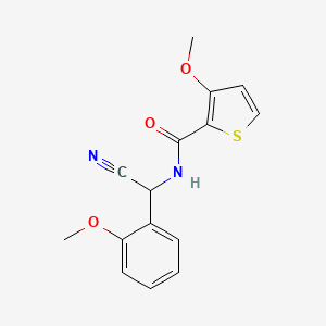 molecular formula C15H14N2O3S B2570644 N-[氰基-(2-甲氧基苯基)甲基]-3-甲氧基噻吩-2-甲酰胺 CAS No. 1385348-23-1