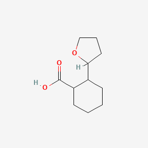 molecular formula C11H18O3 B2570662 2-(Oxolan-2-yl)cyclohexane-1-carboxylic acid CAS No. 1864016-44-3