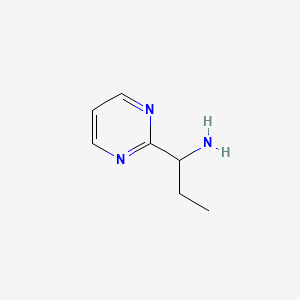 molecular formula C7H11N3 B2570664 2-Pyrimidinemethanamine, alpha-ethyl- CAS No. 1183440-83-6